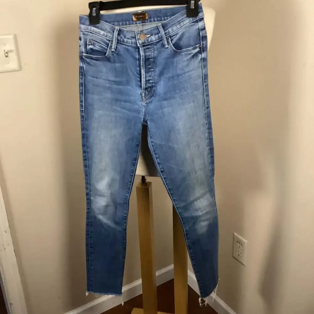 MOTHER The Looker High Rise Skinny Jeans With Frayed Hem - Picture 2 of 3